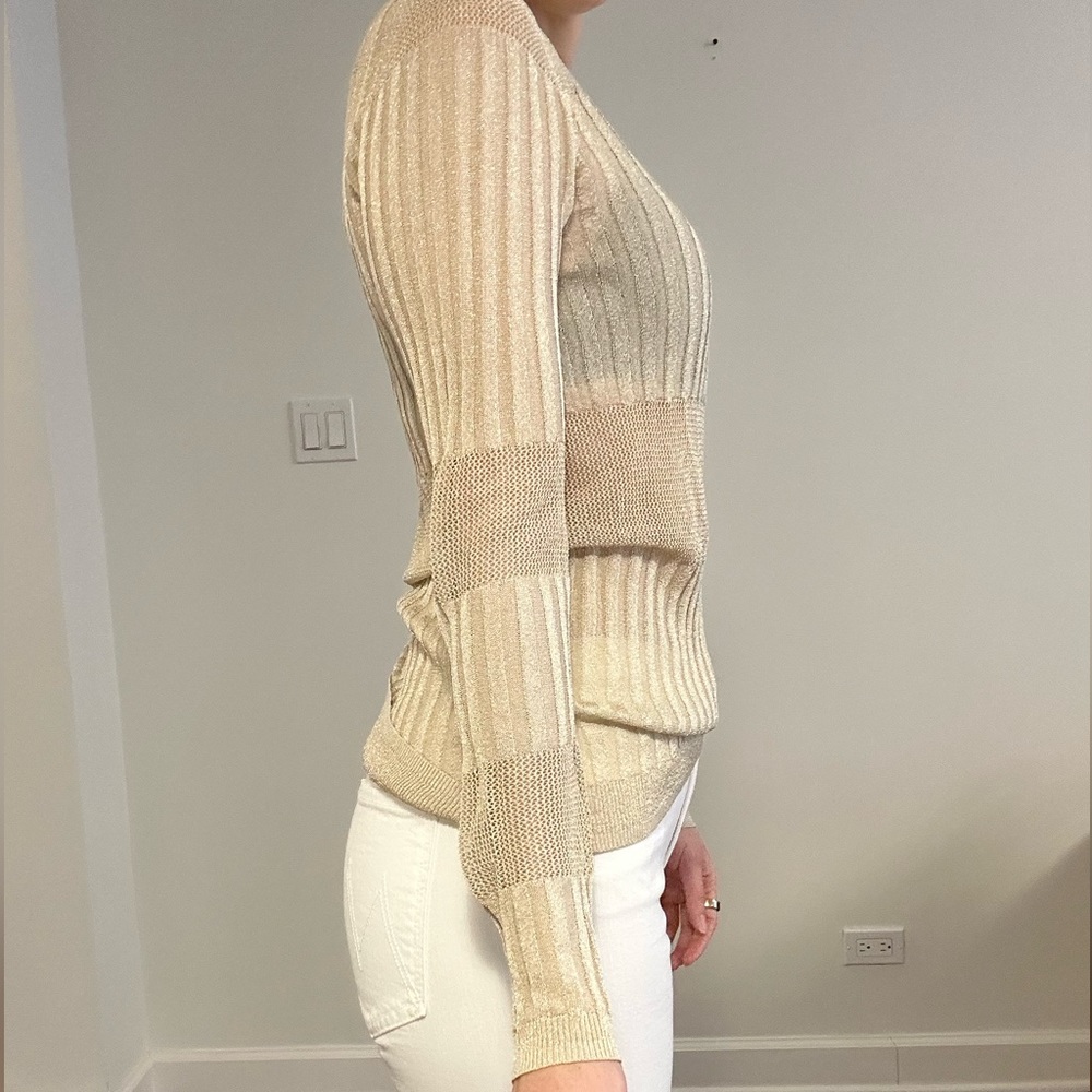 J Brand Knit Metallic Gold Top - Picture 2 of 9